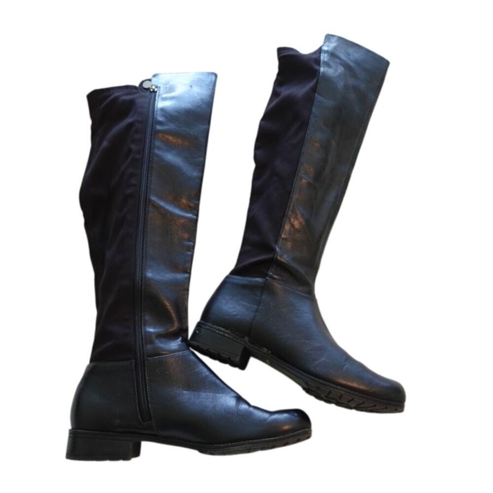 Dana Buchman Black knee boots / chunk heel / size 8